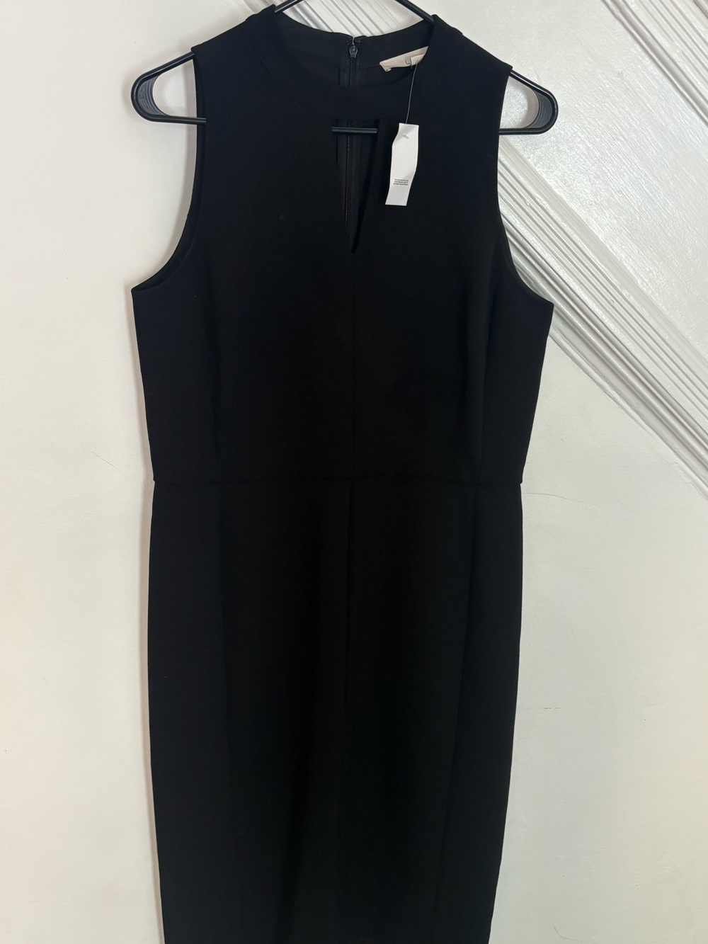 LOFT Black Sleeveless Midi Sheath Dress